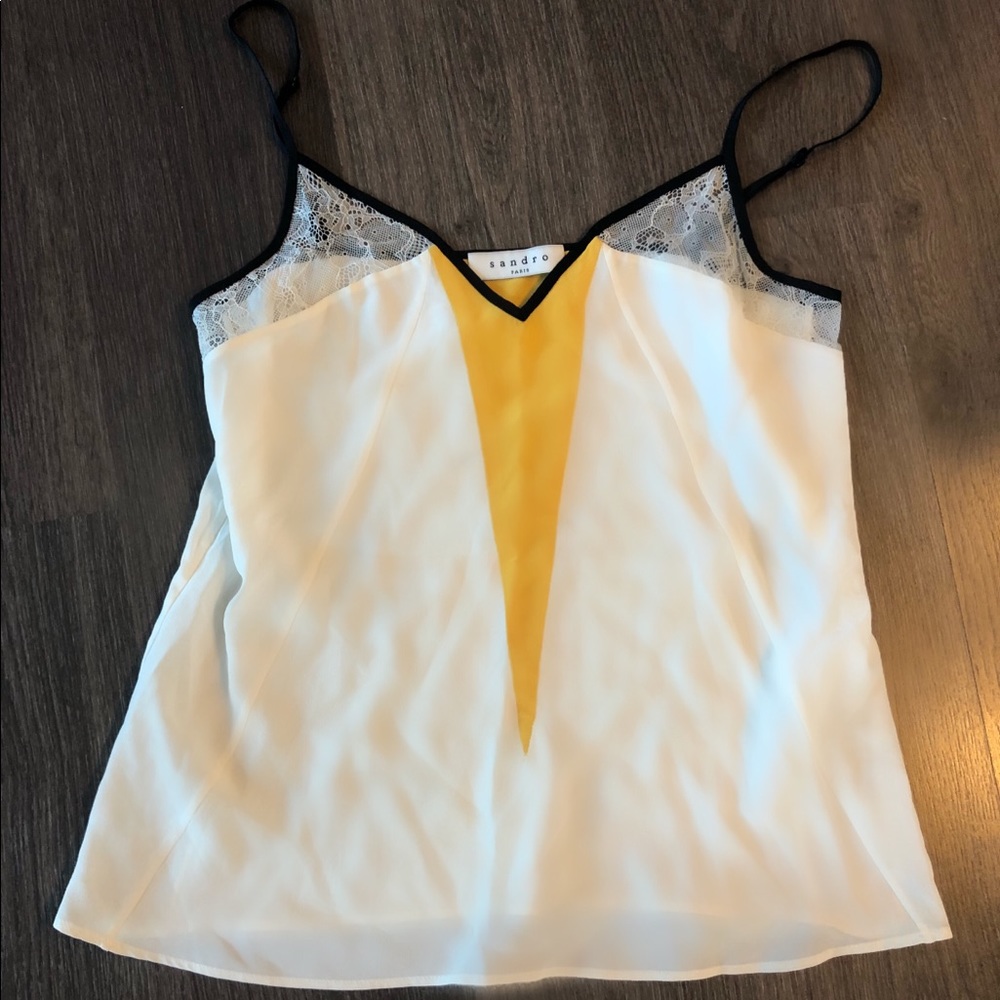 🎉TAKE 50% OFF! Sandro White & Orange Tank